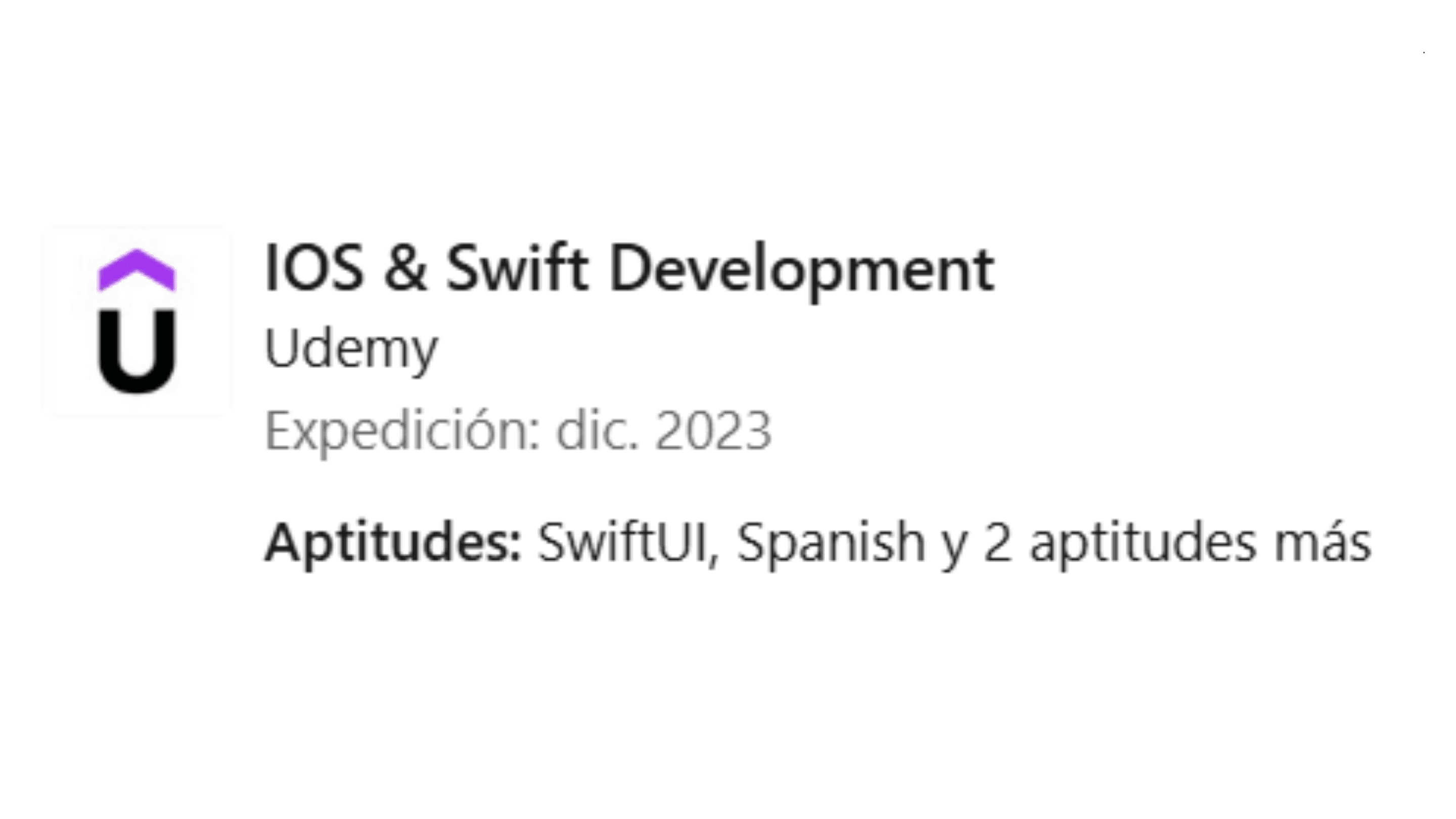 Carlos Anaya Ruiz - Certificación: iOS & Swift Development - Udemy